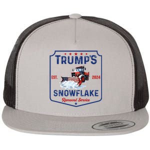 TrumpS Snowflake Removal Service Funny Trump 2024 Flat Bill Trucker Hat