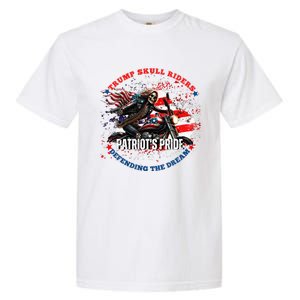 Trump Skull Riders PatriotS Pride Defending The Dream Garment-Dyed Heavyweight T-Shirt