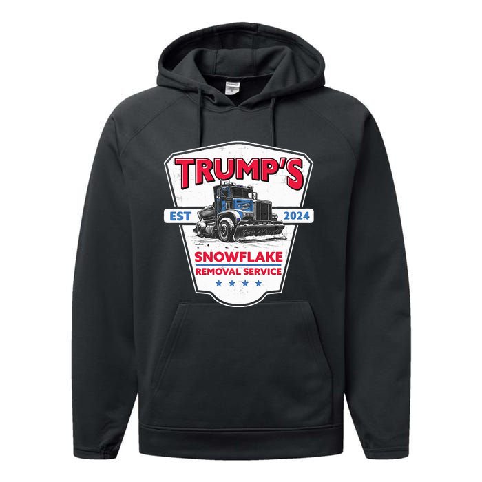 Trumps Snowflake Removal Service Funny Trump 2024 Performance Fleece Hoodie