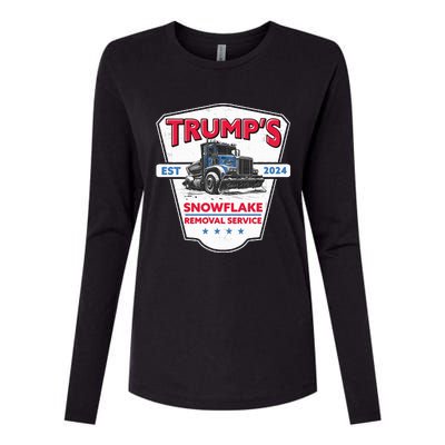 Trumps Snowflake Removal Service Funny Trump 2024 Womens Cotton Relaxed Long Sleeve T-Shirt