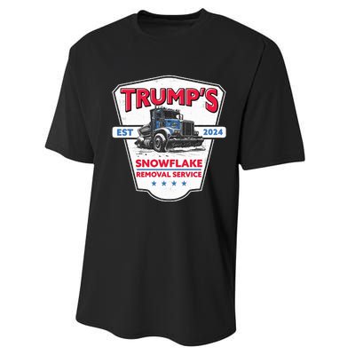 Trumps Snowflake Removal Service Funny Trump 2024 Performance Sprint T-Shirt