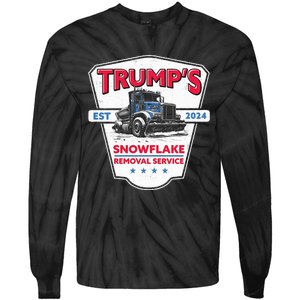 Trumps Snowflake Removal Service Funny Trump 2024 Tie-Dye Long Sleeve Shirt