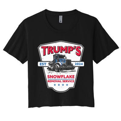 Trumps Snowflake Removal Service Funny Trump 2024 Women's Crop Top Tee