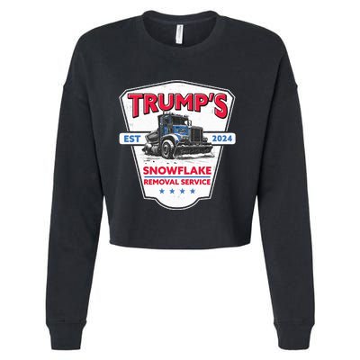 Trumps Snowflake Removal Service Funny Trump 2024 Cropped Pullover Crew