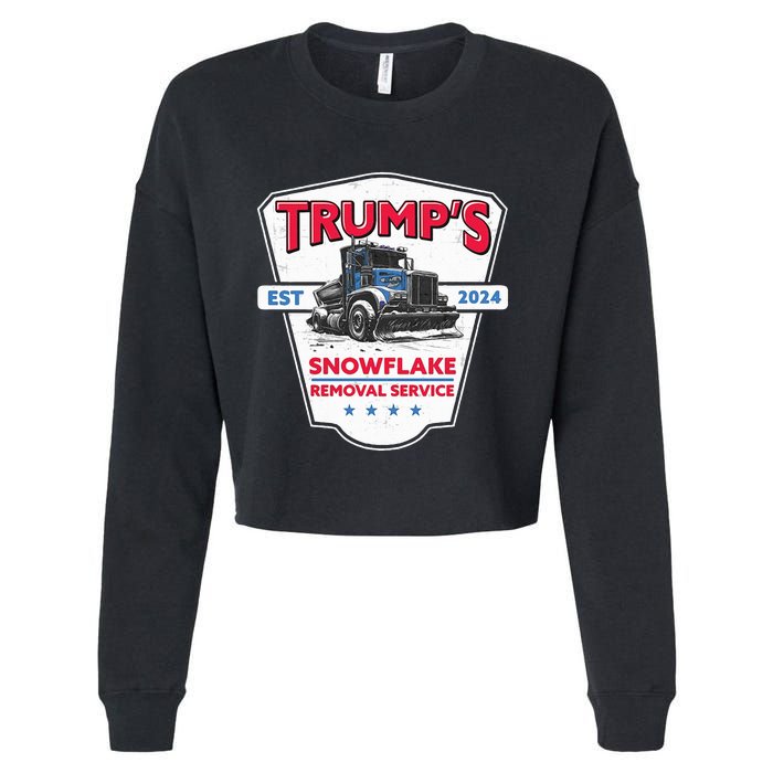 Trumps Snowflake Removal Service Funny Trump 2024 Cropped Pullover Crew