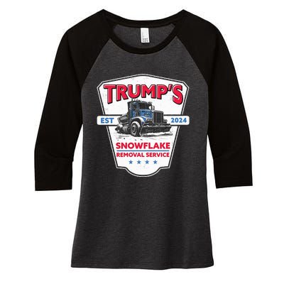 Trumps Snowflake Removal Service Funny Trump 2024 Women's Tri-Blend 3/4-Sleeve Raglan Shirt