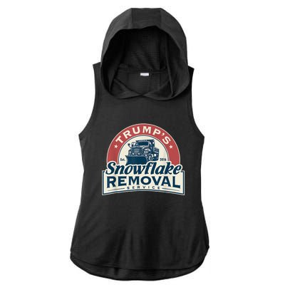 Trumps Snowflake Removal Service Funny Trump 2024 Ladies PosiCharge Tri-Blend Wicking Draft Hoodie Tank