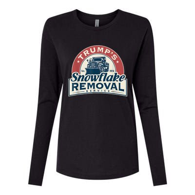 Trumps Snowflake Removal Service Funny Trump 2024 Womens Cotton Relaxed Long Sleeve T-Shirt