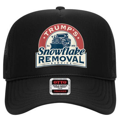 Trumps Snowflake Removal Service Funny Trump 2024 High Crown Mesh Back Trucker Hat