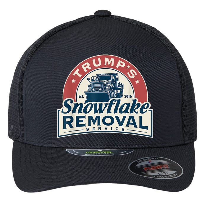 Trumps Snowflake Removal Service Funny Trump 2024 Flexfit Unipanel Trucker Cap