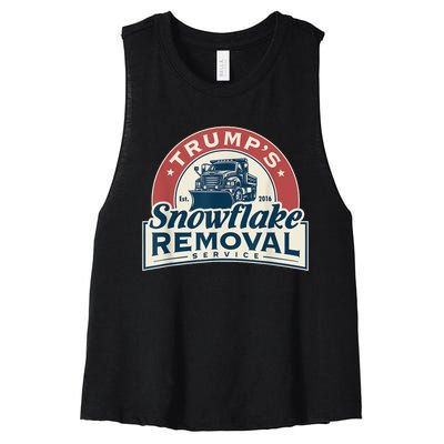 Trumps Snowflake Removal Service Funny Trump 2024 Women's Racerback Cropped Tank