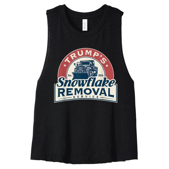 Trumps Snowflake Removal Service Funny Trump 2024 Women's Racerback Cropped Tank