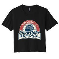 Trumps Snowflake Removal Service Funny Trump 2024 Women's Crop Top Tee