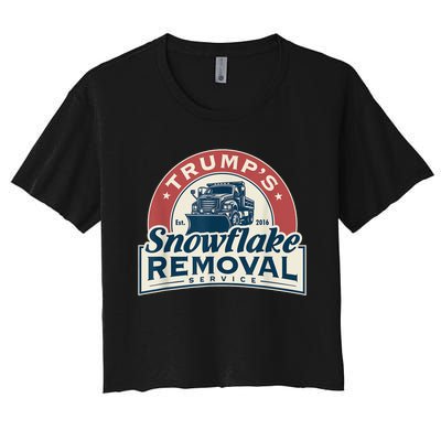 Trumps Snowflake Removal Service Funny Trump 2024 Women's Crop Top Tee