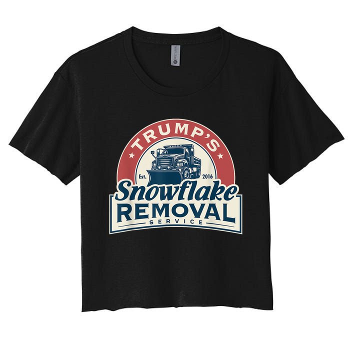 Trumps Snowflake Removal Service Funny Trump 2024 Women's Crop Top Tee