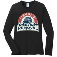 Trumps Snowflake Removal Service Funny Trump 2024 Ladies Long Sleeve Shirt