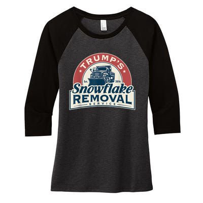 Trumps Snowflake Removal Service Funny Trump 2024 Women's Tri-Blend 3/4-Sleeve Raglan Shirt