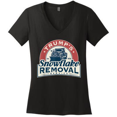 Trumps Snowflake Removal Service Funny Trump 2024 Women's V-Neck T-Shirt