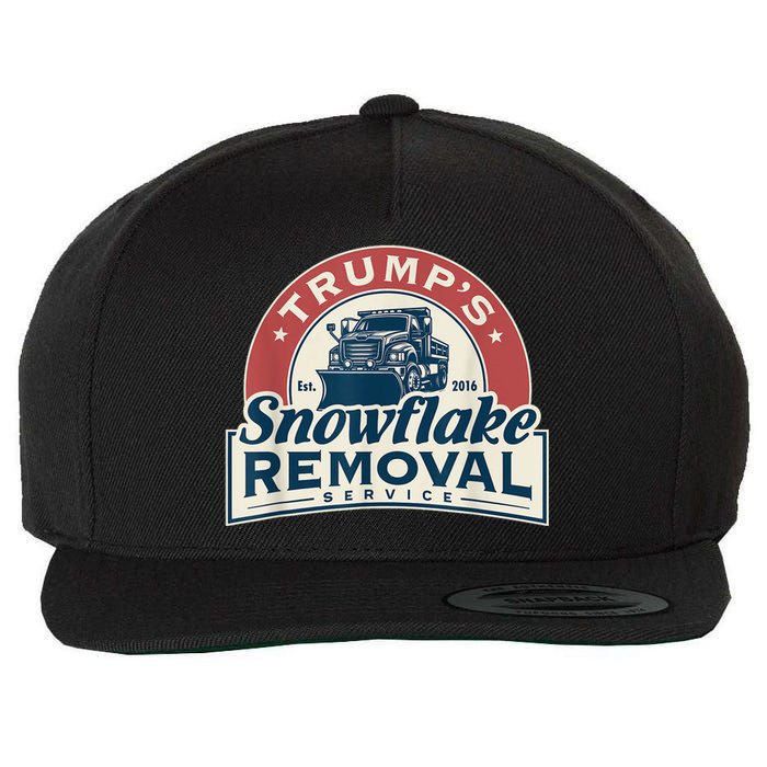 Trumps Snowflake Removal Service Funny Trump 2024 Wool Snapback Cap