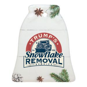 Trumps Snowflake Removal Service Funny Trump 2024 Ceramic Bell Ornament