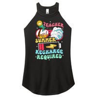 Teacher Summer Recharge Required Funny Teacher Energy Sun Women’s Perfect Tri Rocker Tank