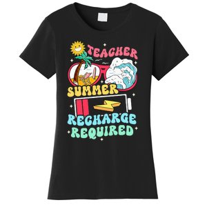 Teacher Summer Recharge Required Funny Teacher Energy Sun Women's T-Shirt