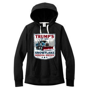 TrumpS Snowflake Removal Service Funny Trump 2024 Women's Fleece Hoodie