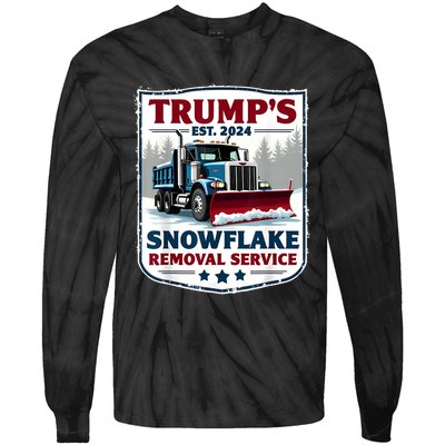 TrumpS Snowflake Removal Service Funny Trump 2024 Tie-Dye Long Sleeve Shirt