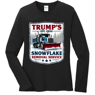 TrumpS Snowflake Removal Service Funny Trump 2024 Ladies Long Sleeve Shirt