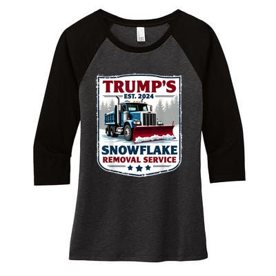 TrumpS Snowflake Removal Service Funny Trump 2024 Women's Tri-Blend 3/4-Sleeve Raglan Shirt