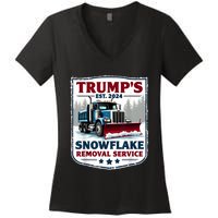 TrumpS Snowflake Removal Service Funny Trump 2024 Women's V-Neck T-Shirt