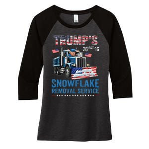 TrumpS Snowflake Removal Service Women's Tri-Blend 3/4-Sleeve Raglan Shirt