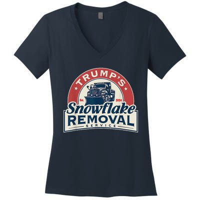 TrumpS Snowflake Removal Service Funny Trump 2024 Women's V-Neck T-Shirt