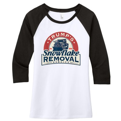 TrumpS Snowflake Removal Service Funny Trump 2024 Women's Tri-Blend 3/4-Sleeve Raglan Shirt