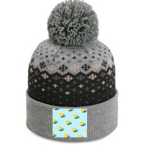 Trendy Sunlight Summer Pattern Lemons The Baniff Cuffed Pom Beanie