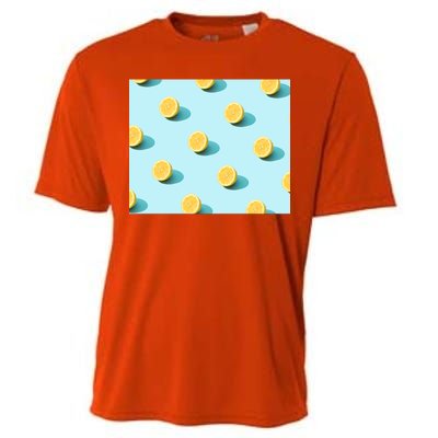 Trendy Sunlight Summer Pattern Lemons Cooling Performance Crew T-Shirt