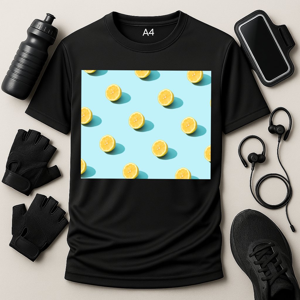 Trendy Sunlight Summer Pattern Lemons Performance Shirt