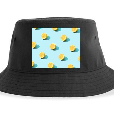 Trendy Sunlight Summer Pattern Lemons Sustainable Bucket Hat