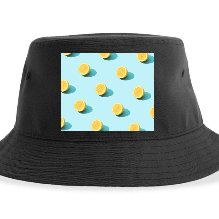 Trendy Sunlight Summer Pattern Lemons Sustainable Bucket Hat