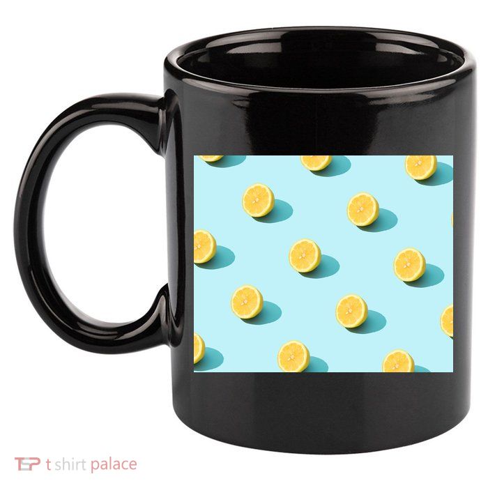 Trendy Sunlight Summer Pattern Lemons 11oz C Handle Ceramic Mug