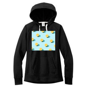 Trendy Sunlight Summer Pattern Lemons Women's Fleece Hoodie