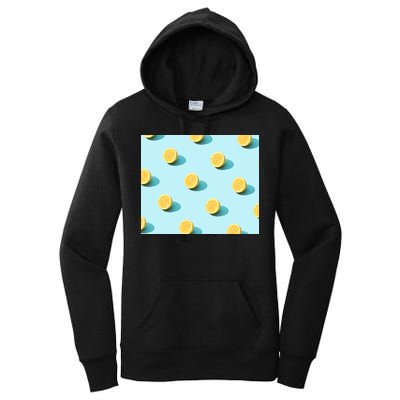 Trendy Sunlight Summer Pattern Lemons Women's Pullover Hoodie