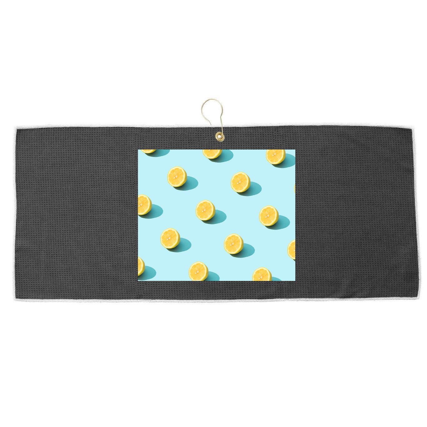 Trendy Sunlight Summer Pattern Lemons Large Microfiber Waffle Golf Towel