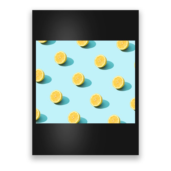 Trendy Sunlight Summer Pattern Lemons Poster