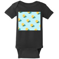 Trendy Sunlight Summer Pattern Lemons Baby Bodysuit