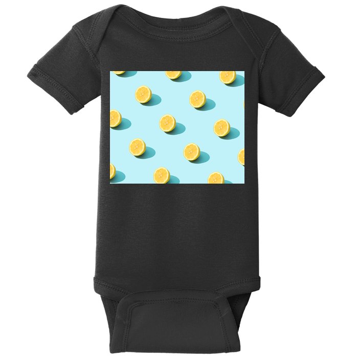 Trendy Sunlight Summer Pattern Lemons Baby Bodysuit