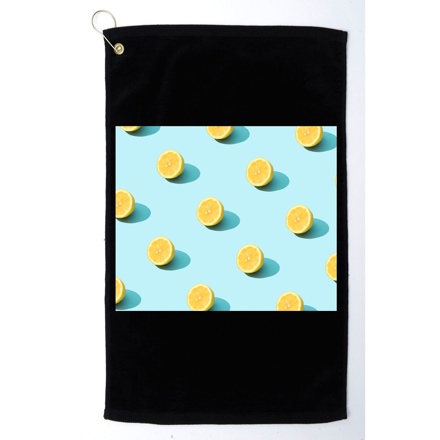 Trendy Sunlight Summer Pattern Lemons Golf Towel
