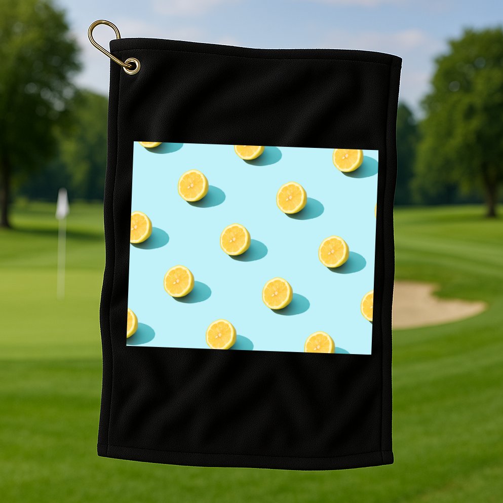 Trendy Sunlight Summer Pattern Lemons Golf Towel