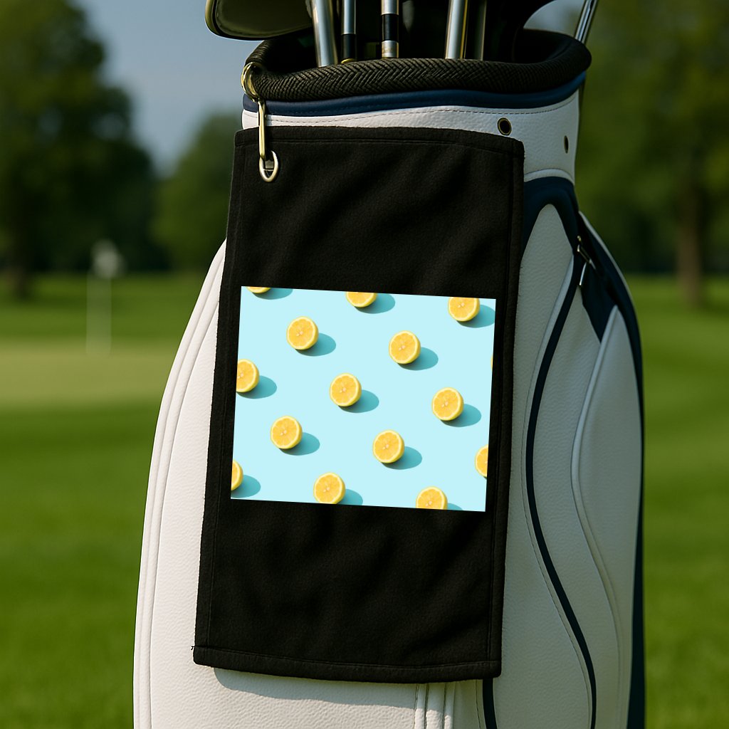 Trendy Sunlight Summer Pattern Lemons Golf Towel