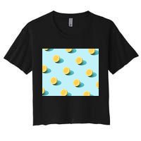 Trendy Sunlight Summer Pattern Lemons Women's Crop Top Tee